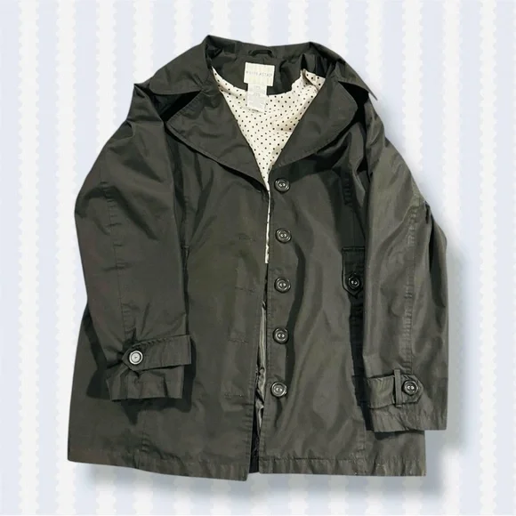 WHITE STAG BLACK BUTTON UP POLKA DOT COAT - Picture 2 of 5